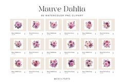 Watercolor Mauve Dahlia Clipart Bundle Product Image 4