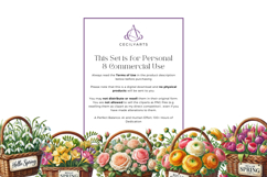 Watercolor Spring Bloom Basket Clipart Bundle Product Image 4