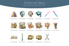 53 Watercolor Back to School Clipart Product Image 4