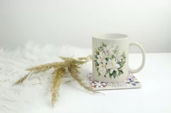 4 Watercolor Gardenias and Lilies Clipart Product Image 4