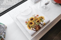 4 Watercolor Vintage Sunflower Clipart Product Image 4