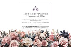 Watercolor Dusty Miller and Roses Clipart Bundle Product Image 4