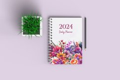 Watercolor Orange Fuchsia and Purple Flowers Clipart Product Image 4
