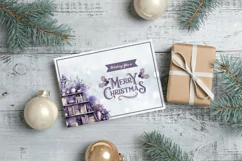 4 Watercolor Winter Vintage Bookshelves Clipart Product Image 4
