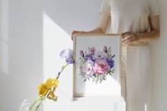 4 Watercolor Roses and Lisianthus Clipart Product Image 4