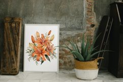 4 Watercolor Orange Lily Clipart Product Image 4