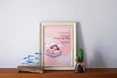 Watercolor Cute Girl Sleeping Clipart Product Image 4