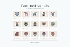 35 Watercolor Patterned Animals Clipart Product Image 4