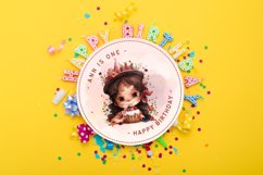 Watercolor Cute African American Birthday Girl Clipart Product Image 4