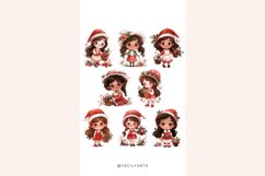Watercolor Christmas Girls Clipart Bundle Product Image 4