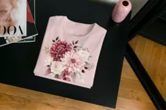 4 Watercolor Burgundy Dahlias Clipart Product Image 4