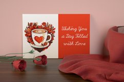 4 Watercolor Valentine Coffee Clipart Product Image 4