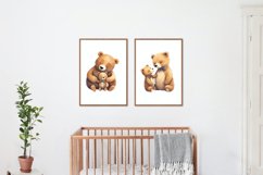 4 Watercolor Daddy and Baby Bear Clipart Product Image 4