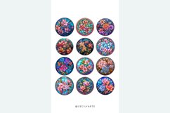 Watercolor Pastel Flowers Stained Glass Clipart Bundle Product Image 4