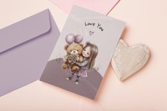 Watercolor Cozy Teddy Love Clipart Product Image 4