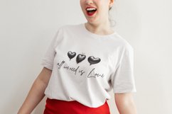 4 Watercolor Black and White Valentine Hearts Clipart Product Image 4