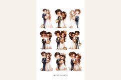 Watercolor Cute Wedding Couple Clipart Bundle Product Image 4