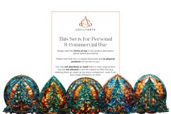 Watercolor Stained Glass Christmas Tree Clipart Bundle Product Image 5