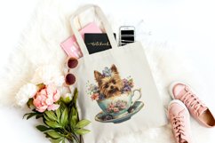 18 Watercolor Teacup Yorkie Clipart Product Image 5
