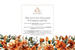 Watercolor Terracotta Flowers Clipart Bundle Product Image 5