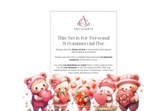 41 Watercolor Cute Heart Teddy Bear Clipart Product Image 5