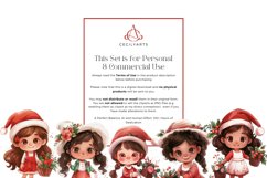 Watercolor Christmas Girls Clipart Bundle Product Image 5