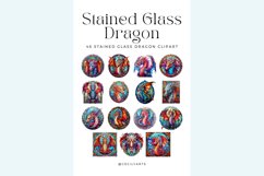 46 Watercolor Stained Glass Dragon Clipart Product Image 5