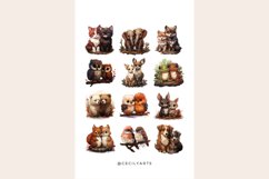 28 Watercolor Couple Animals Clipart Product Image 5