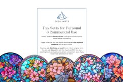 Watercolor Pastel Flowers Stained Glass Clipart Bundle Product Image 5