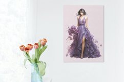 12 Watercolor Purple Fashion Clipart Product Image 5