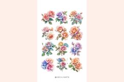 43 Watercolor Colored Pencil Pastel Roses Clipart Product Image 5