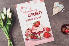 Watercolor Vintage Valentine Desserts Clipart Bundle Product Image 5