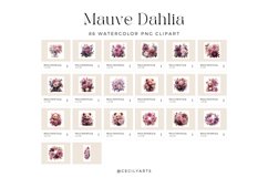 Watercolor Mauve Dahlia Clipart Bundle Product Image 5