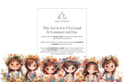Watercolor Girl with Spring Flowers Clipart Bundle Product Image 5