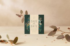 Teal and Gold Flowers Watercolor Clipart Product Image 5