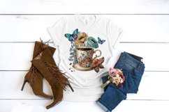 45 Watercolor Floral Coffee with Butterflies Clipart Product Image 6
