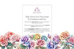 43 Watercolor Colored Pencil Pastel Roses Clipart Product Image 6