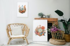 22 Watercolor Floral Sundial Clipart Product Image 6