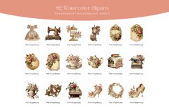 92 Watercolor Pink Vintage Clipart Product Image 6