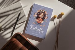 Watercolor African American Girl with Butterflies Clipart Product Image 6