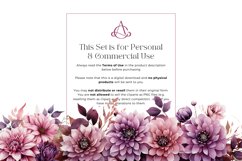 Watercolor Mauve Dahlia Clipart Bundle Product Image 6