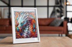 4 Watercolor Stained Glass Dragon Clipart Product Image 6