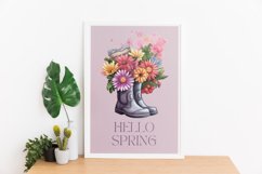 30 Watercolor Spring Flowers in a Boots Clipart Product Image 7