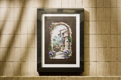 Watercolor Ancient Arch with Cottage Clipart Bundle Product Image 7
