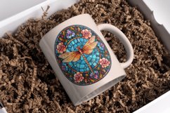 Watercolor Dragon Fly Stained Glass Clipart Bundle Product Image 7