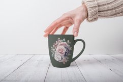 Watercolor Dusty Miller and Roses Clipart Bundle Product Image 7