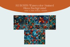 Watercolor Stained Glass Christmas Tree Clipart Bundle Product Image 7