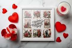 33 Watercolor Vintage Valentine Stamps Clipart Product Image 8