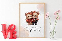 Watercolor Bear Couple Clipart Bundle Product Image 8