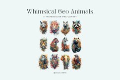 31 Watercolor Whimsical Geo Animals Cliparts Product Image 2